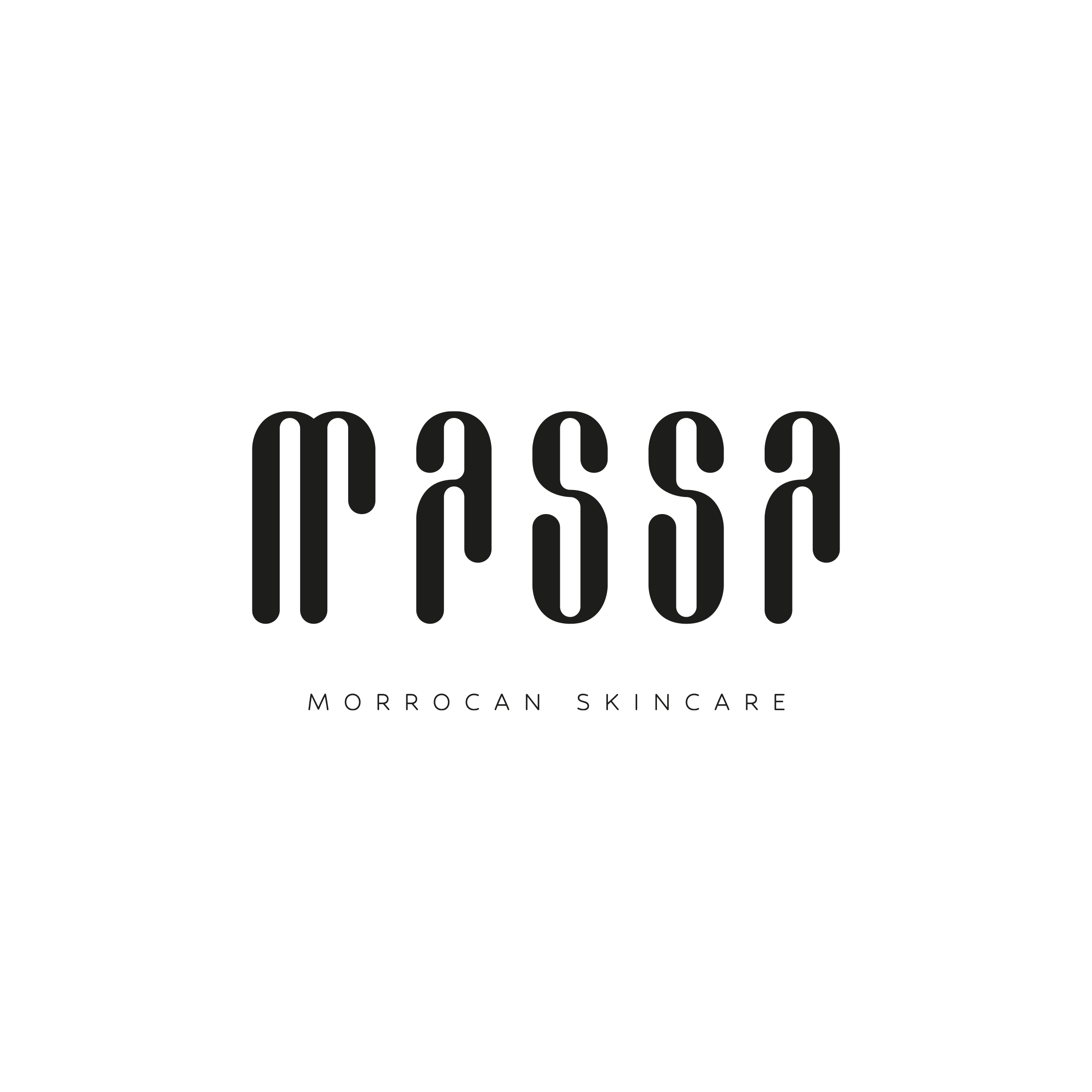 Logotype design of Massa, a skincare brand / Design du logo Massa, une marque de cosmétique